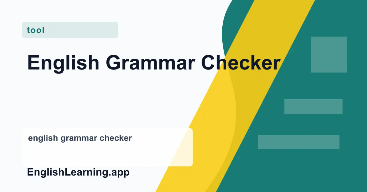 English Grammar Checker — free online tool