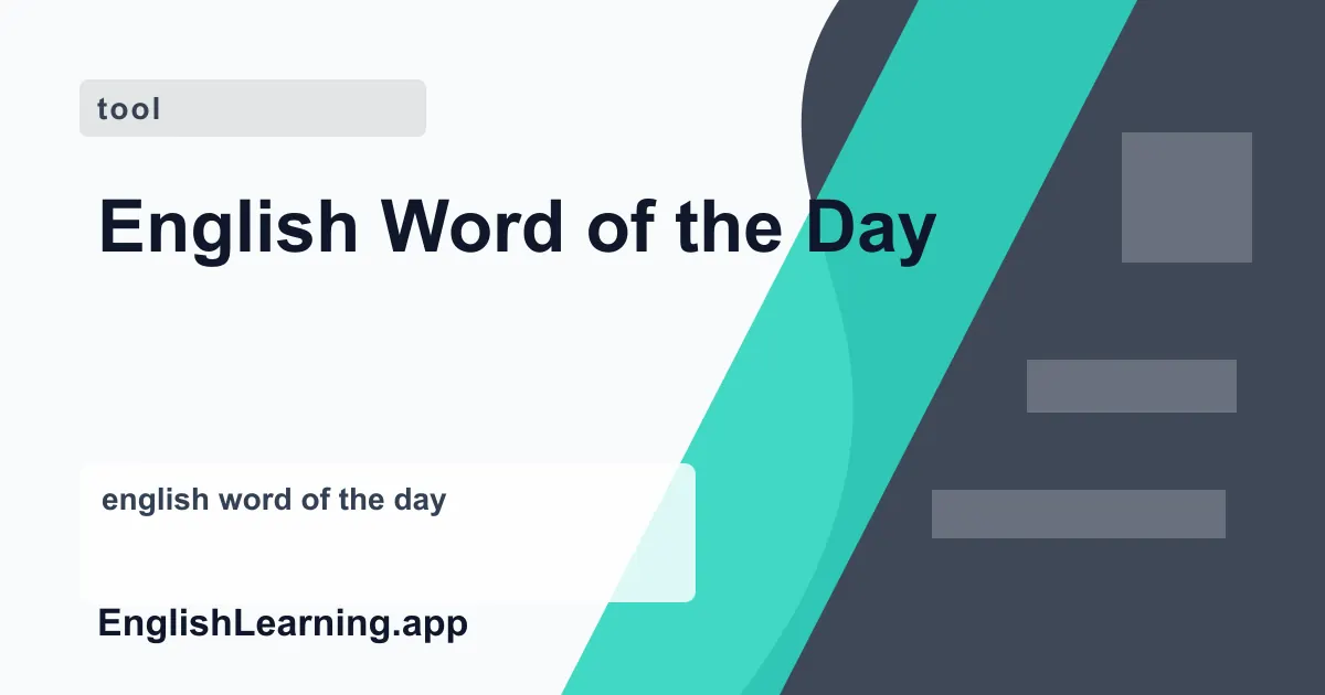 English Word of the Day — free online tool